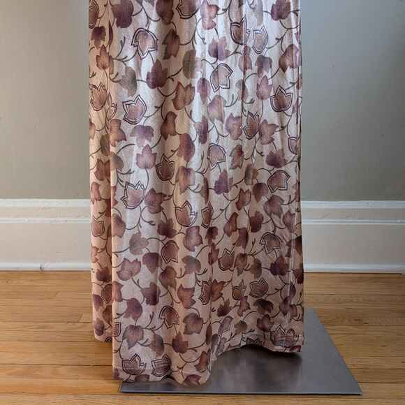 Vintage 90s Boutique Europa Autumn Velvet Skirt Leaf Print Midi Fairy Size Large - Picture 6 of 11